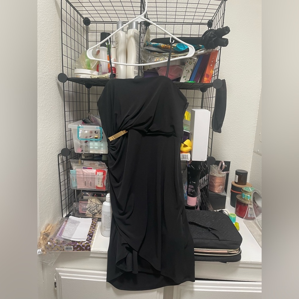 Max and Cleo Strapless Black Dress